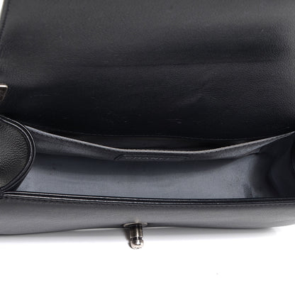 Chanel Metallic Calfskin Quilted Medium Boy Flap Black 6 of 9