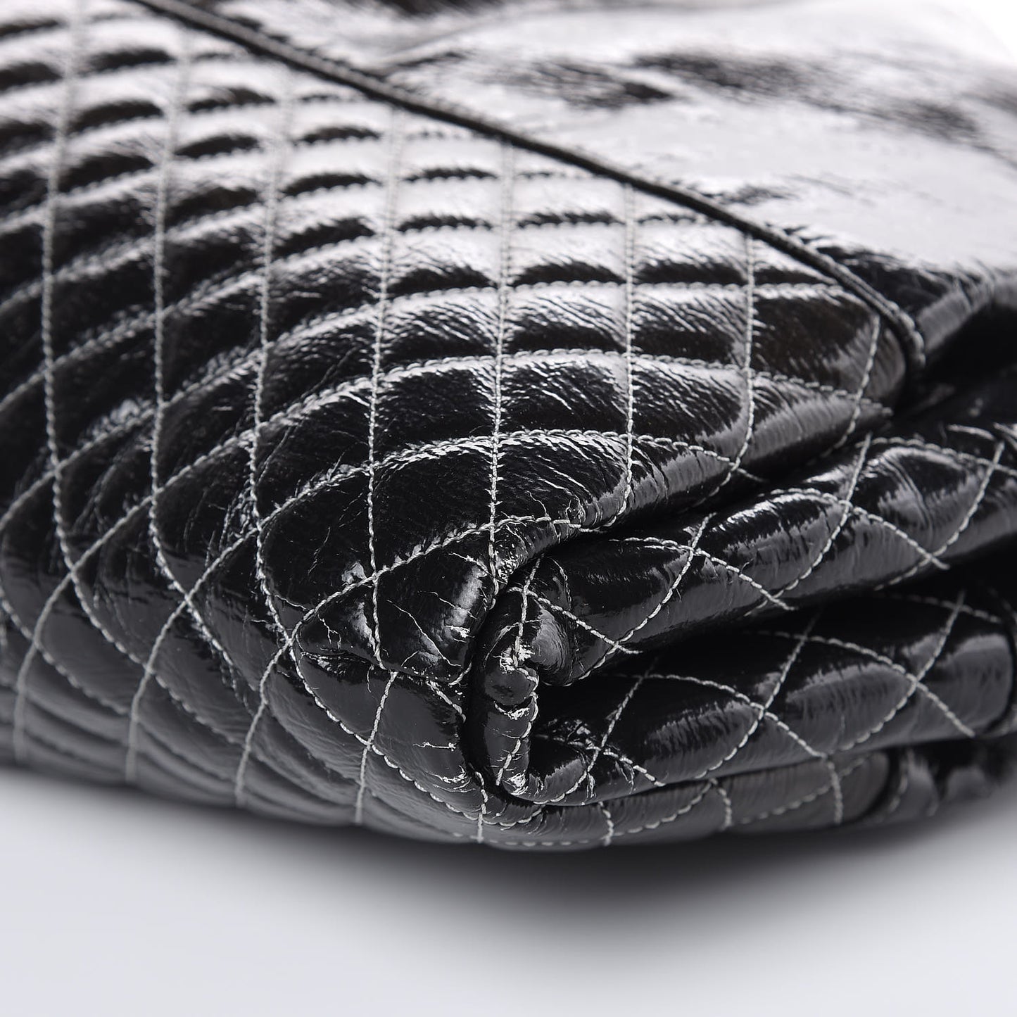 Vinyl Quilted Melrose Degrade Tote Black