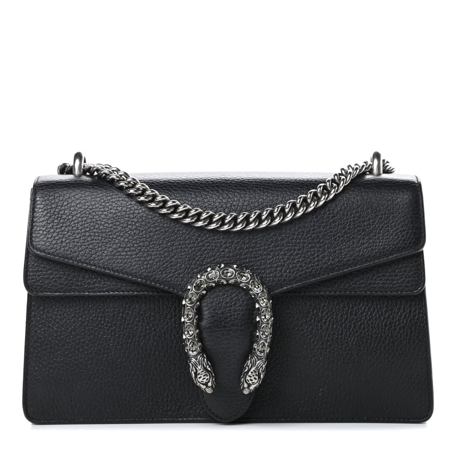 Pebbled Calfskin Small Dionysus Shoulder Bag Black