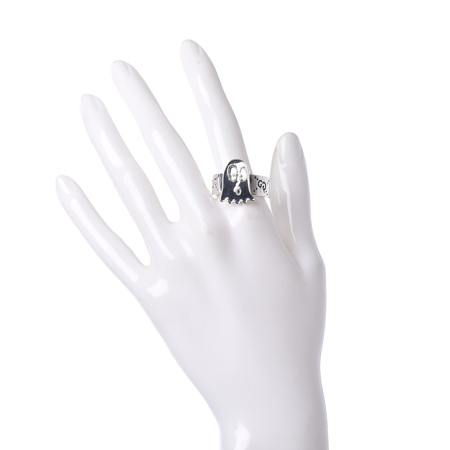 Gucci Sterling Silver GucciGhost Ghost Ring 64 10.75 2 of 8