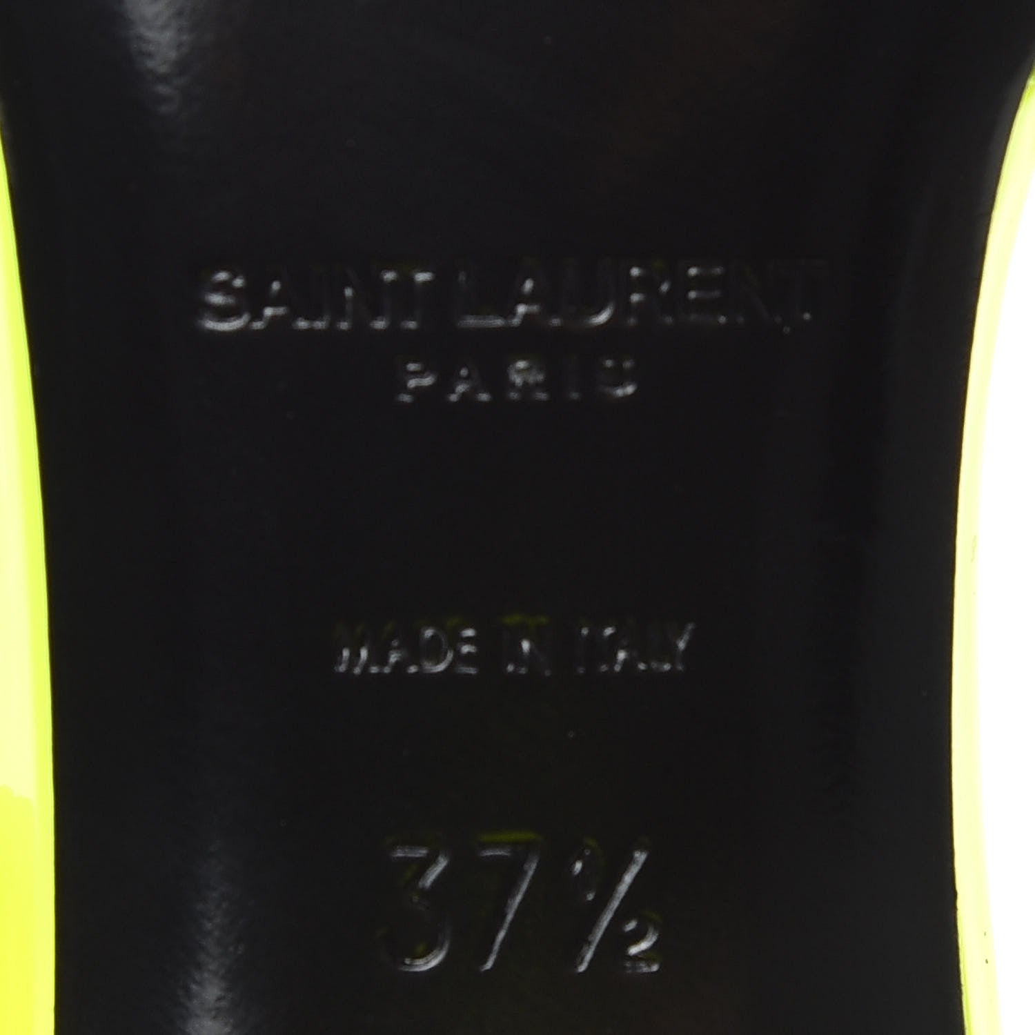 Saint Laurent Patent Anja 85 Ankle Strap Pointed Pumps 37.5 Fluo Yellow 7 of 10