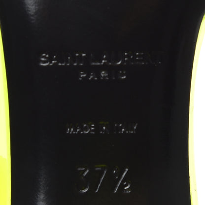 Saint Laurent Patent Anja 85 Ankle Strap Pointed Pumps 37.5 Fluo Yellow 7 of 10