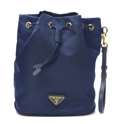 Prada Saffiano Tessuto Nylon Bucket Wristlet Royal 1 of 11