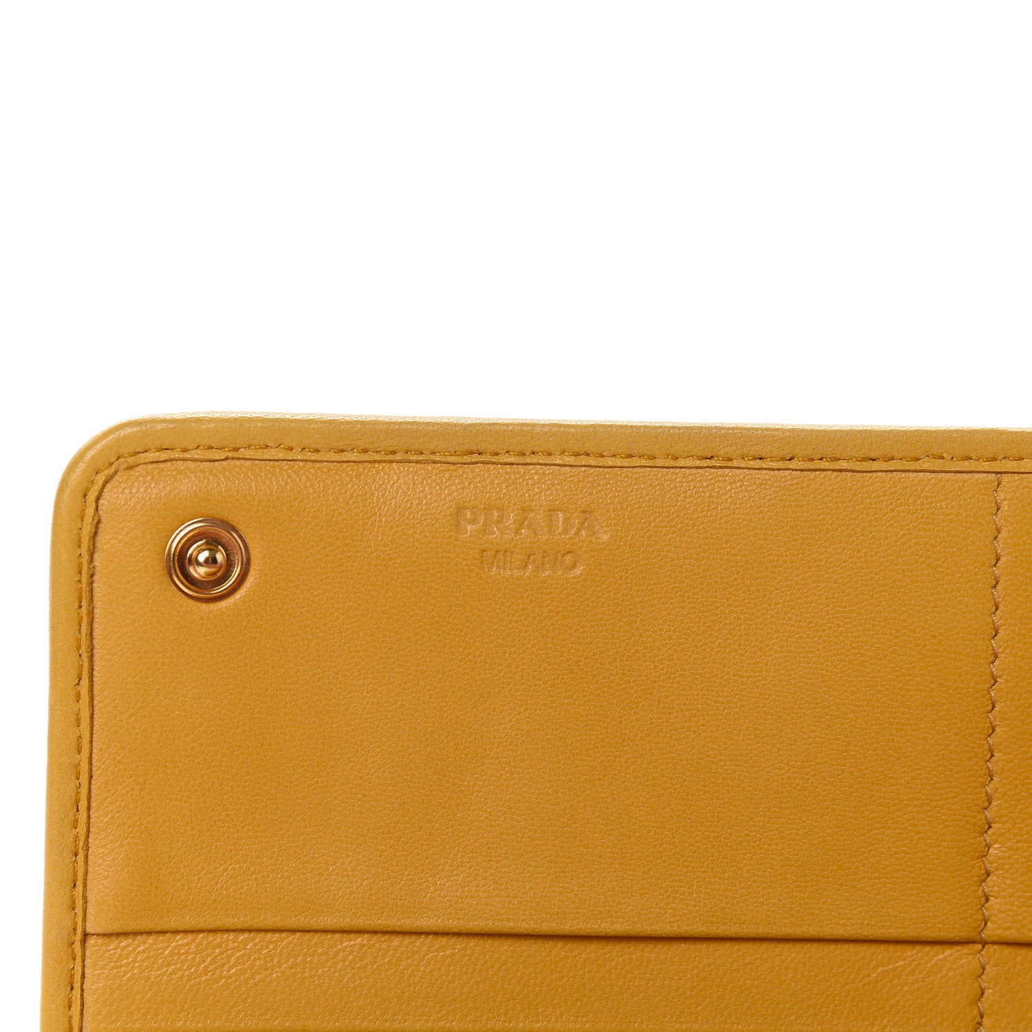 Prada Nappa Gaufre Continental Wallet Ginestra 14 of 16