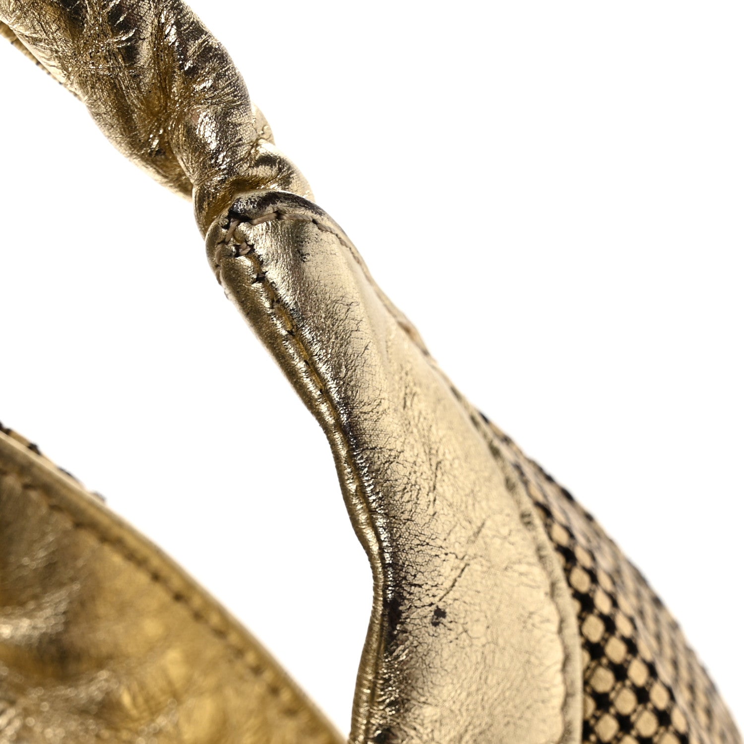 Chanel Metallic Perforated Lambskin Hollywood Hobo Gold 12 of 12