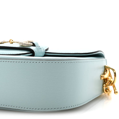 Gucci Azalea Calfskin Crystal GG Monogram Mini Horsebit 1955 Shoulder Bag Light Blue 10 of 10