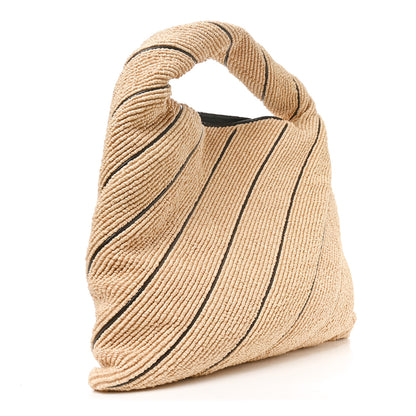 Bottega Veneta Raffia Striped Large Hop Natural Fondant 3 of 11