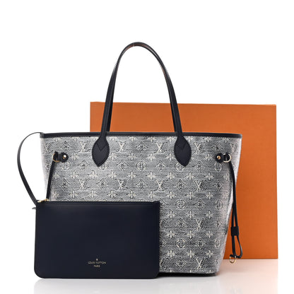 Louis Vuitton Monoglam Neverfull MM Blue 15 of 15