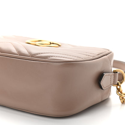 Gucci Calfskin Matelasse Small GG Marmont Chain Shoulder Bag Porcelain Rose 9 of 11
