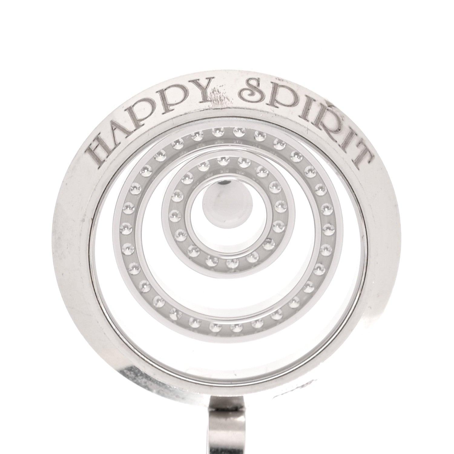 Chopard 18K White Gold Diamond Happy Spirit Three-Ring Pendant Necklace 8 of 8