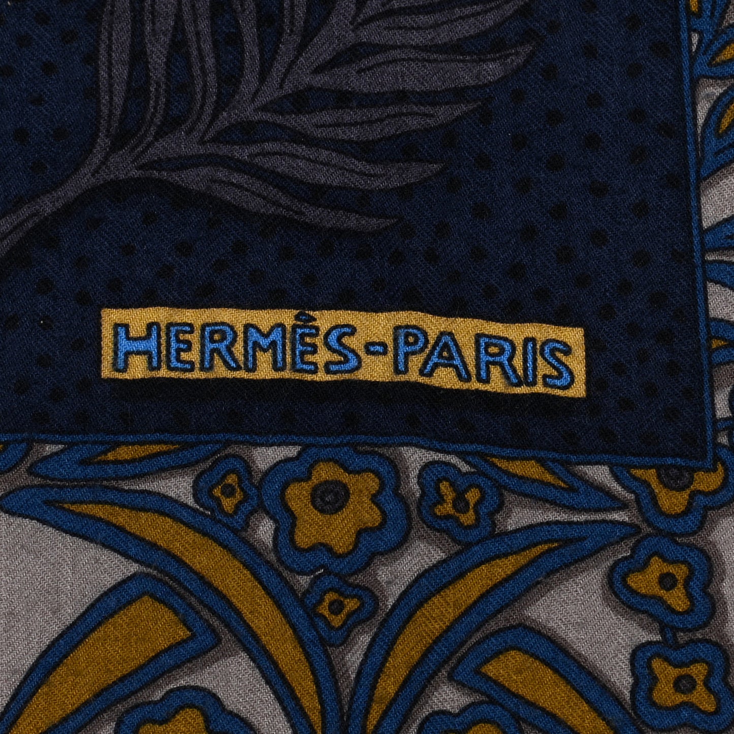 Cashmere Silk Zenobie Reine De Palmyre Shawl 140 Black Mordore Bleu