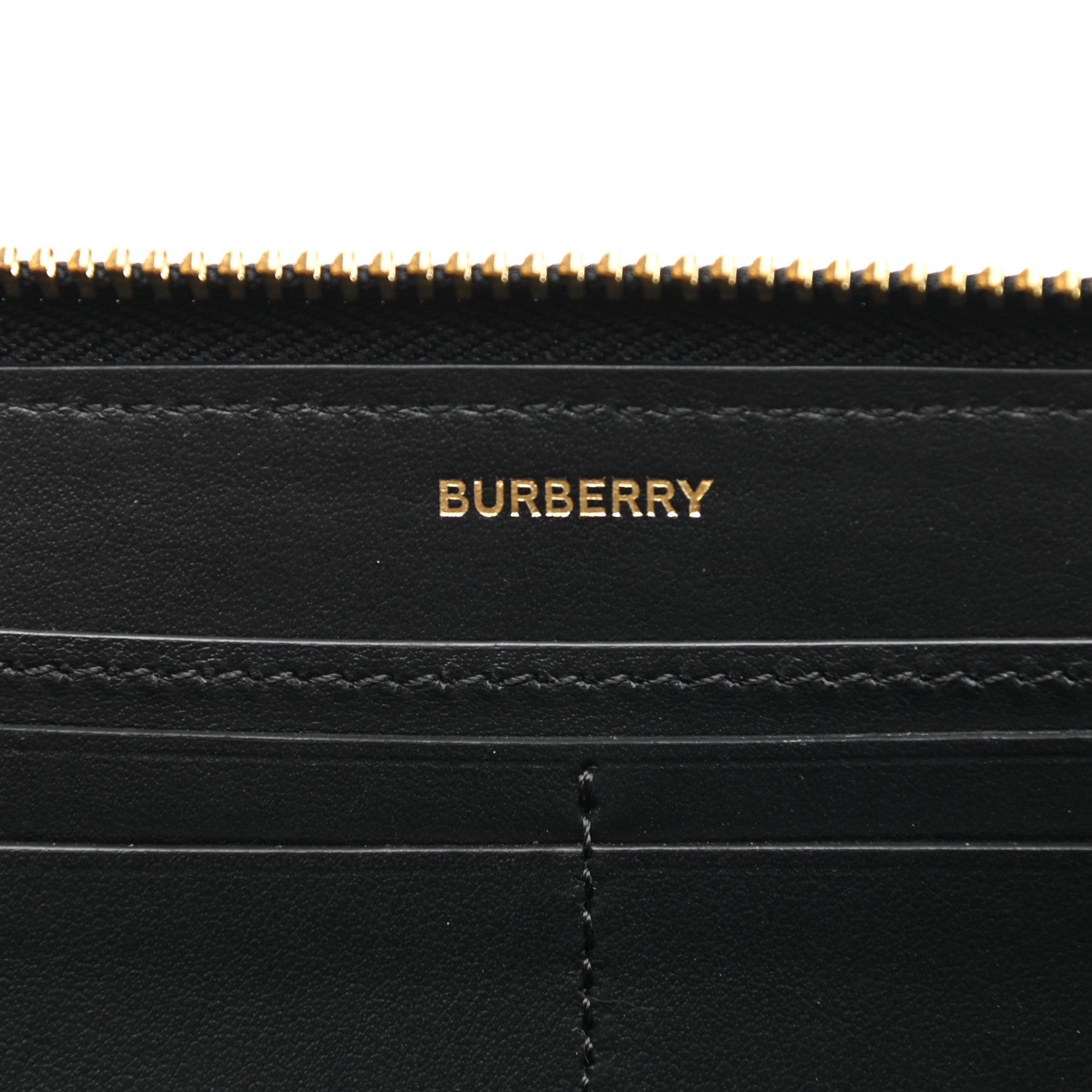 Burberry Calfskin Embossed Monogram Zip Around Wallet Black 6 of 7