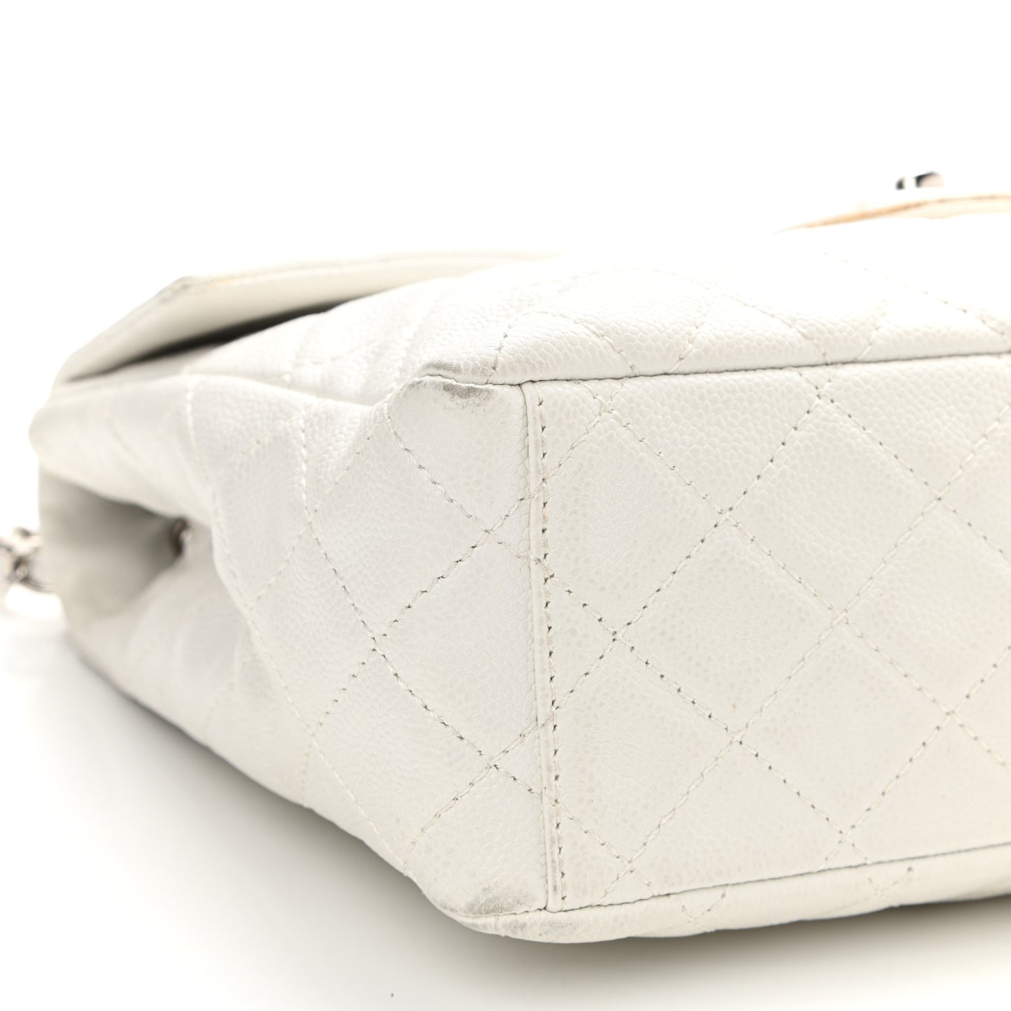 Caviar Quilted Maxi Single Flap White