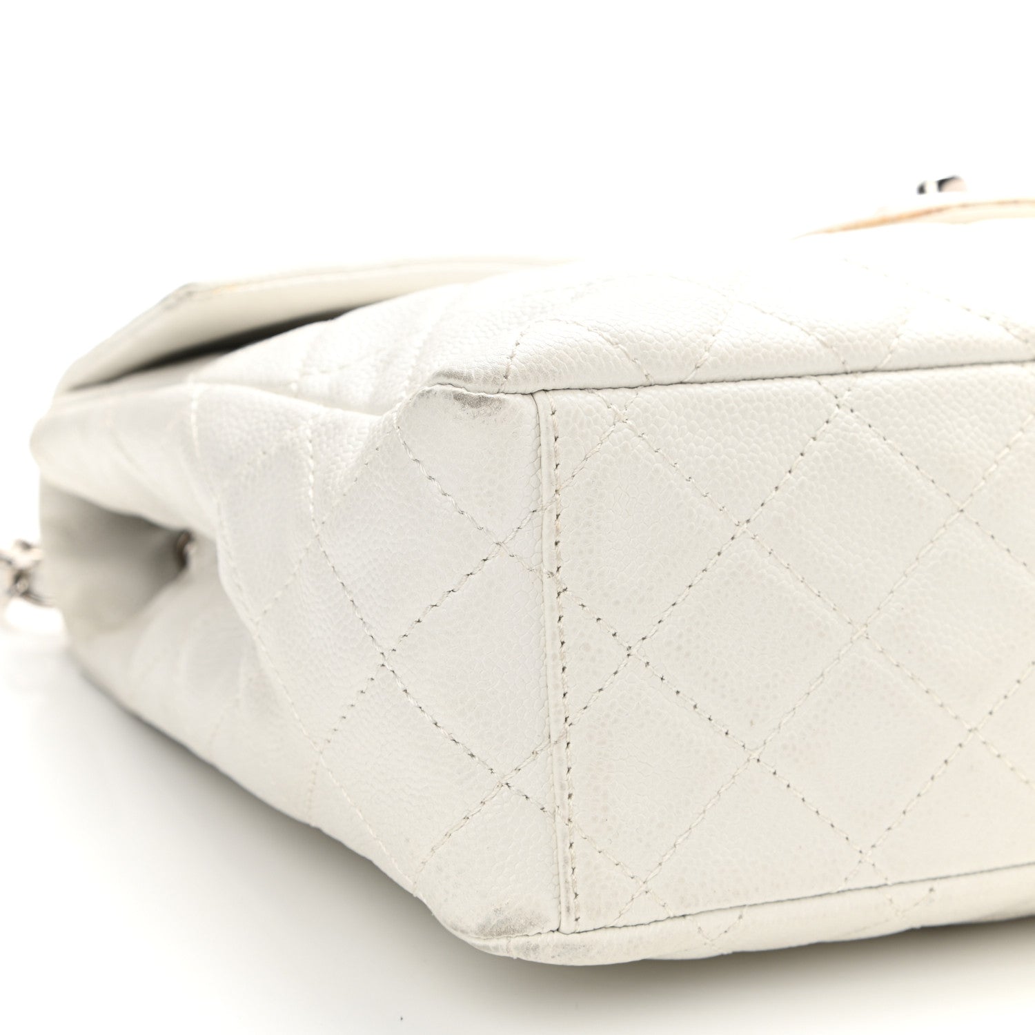 Chanel Caviar Quilted Maxi Single Flap White 9 of 11