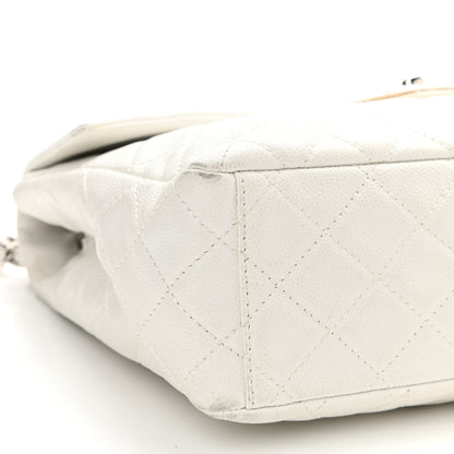 Chanel Caviar Quilted Maxi Single Flap White 9 of 11