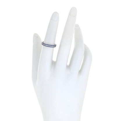 Tiffany 18K White Gold Diamond Blue Sapphire Embrace Ring 52 6 2 of 4