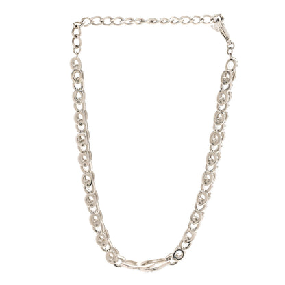 Chanel Crystal CC Chain Links Choker Necklace Silver 3 of 5