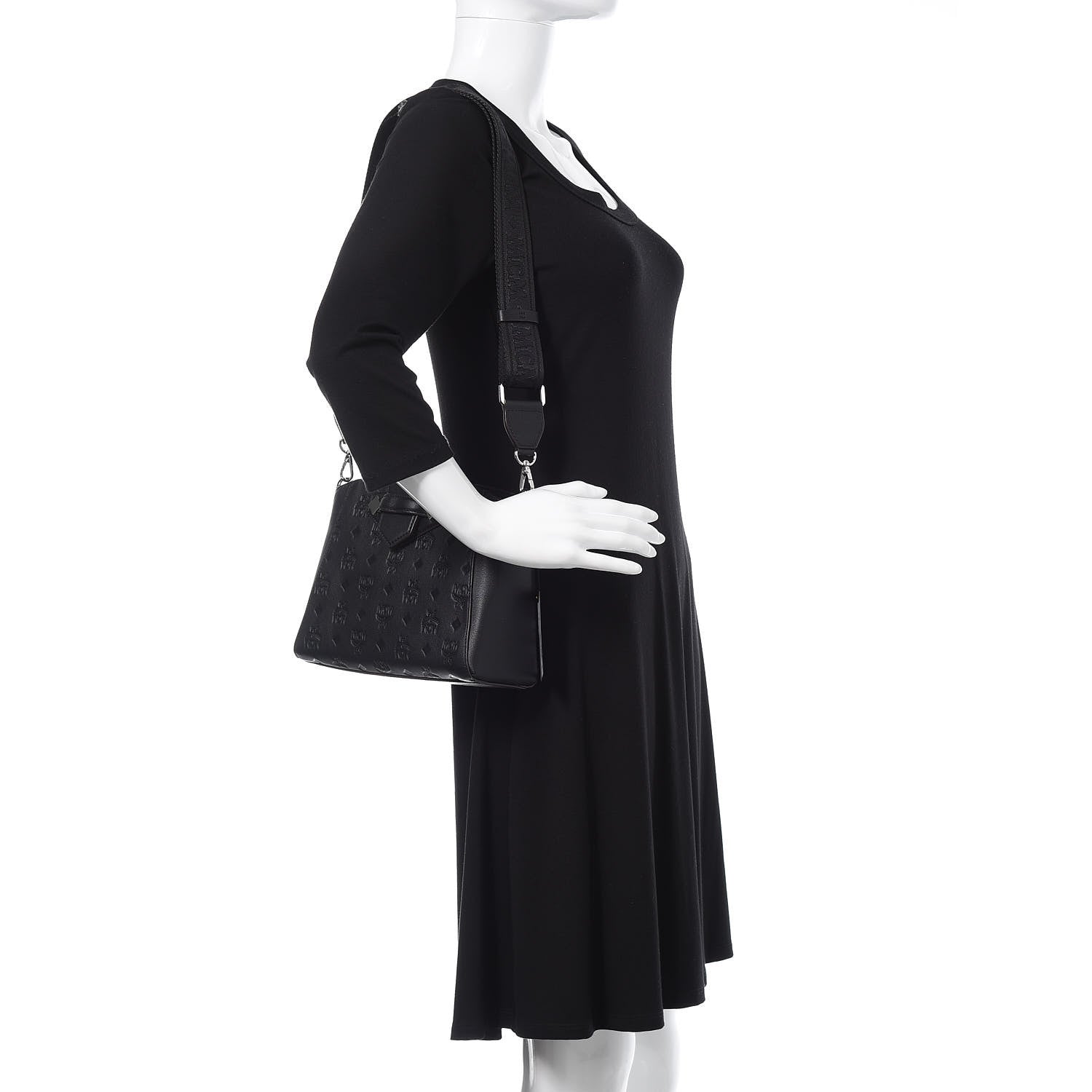 MCM Calfskin Ottomar Essential Crossbody Bag Black 2 of 10