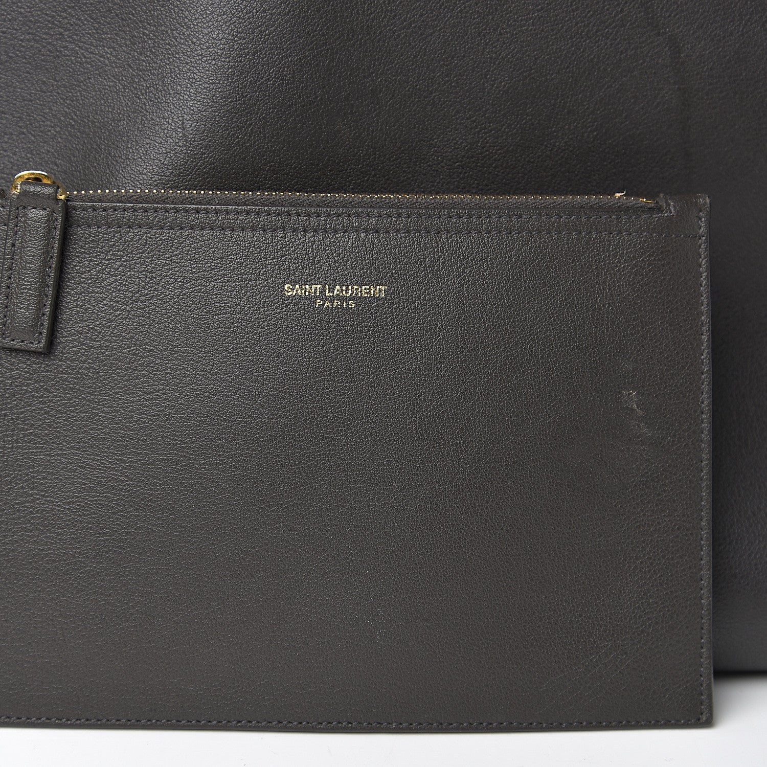 Saint Laurent Calfskin Large Shopping Tote Dark Grey 11 of 18
