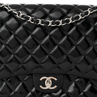 Chanel Patent Quilted Maxi Double Flap Black 8 of 11