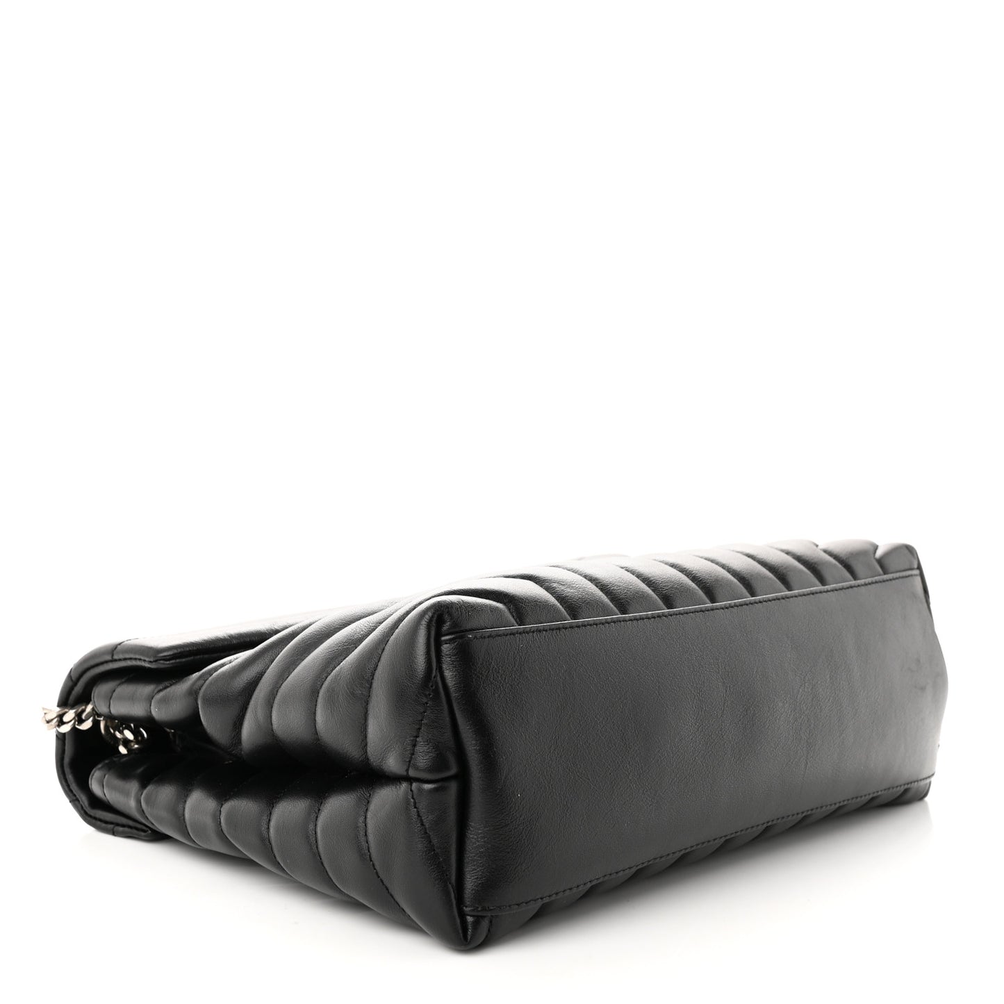 Calfskin Y Quilted Monogram Medium Loulou Chain Satchel Black