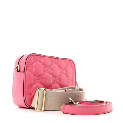 Gucci Calfskin GG Matelasse Small Shoulder Bag Rhodamine Pink Natural 3 of 10