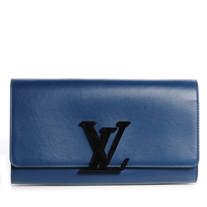 Louis Vuitton Calfskin Louise Clutch Blue 1 of 8