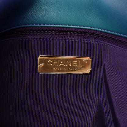 Chanel Tie Dye Calfskin Quilted Medium Chanel 19 Flap Blue Purple 8 of 10