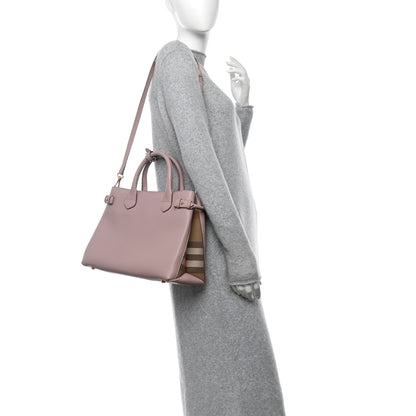 Burberry Derby Calfskin House Check Medium Banner Tote Pale Orchid 2 of 11