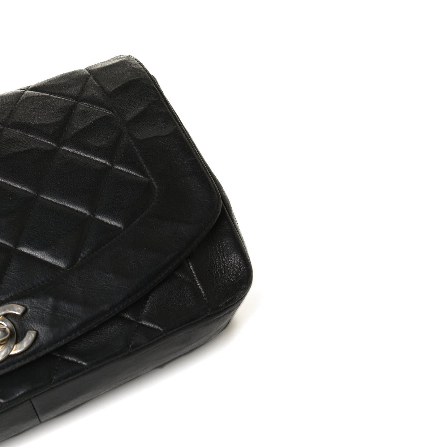 Lambskin Quilted Small Single Flap Black
