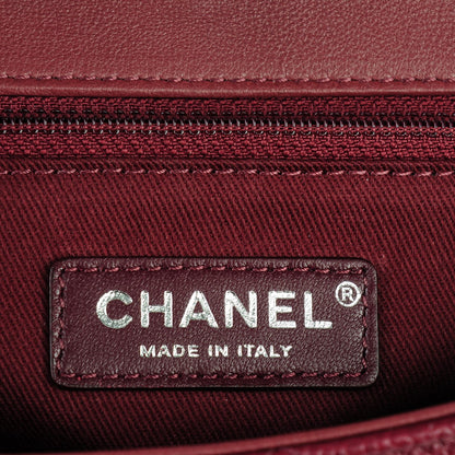 Chanel Nubuck Caviar Quilted Medium Daily Carry Messenger Burgundy 7 of 8