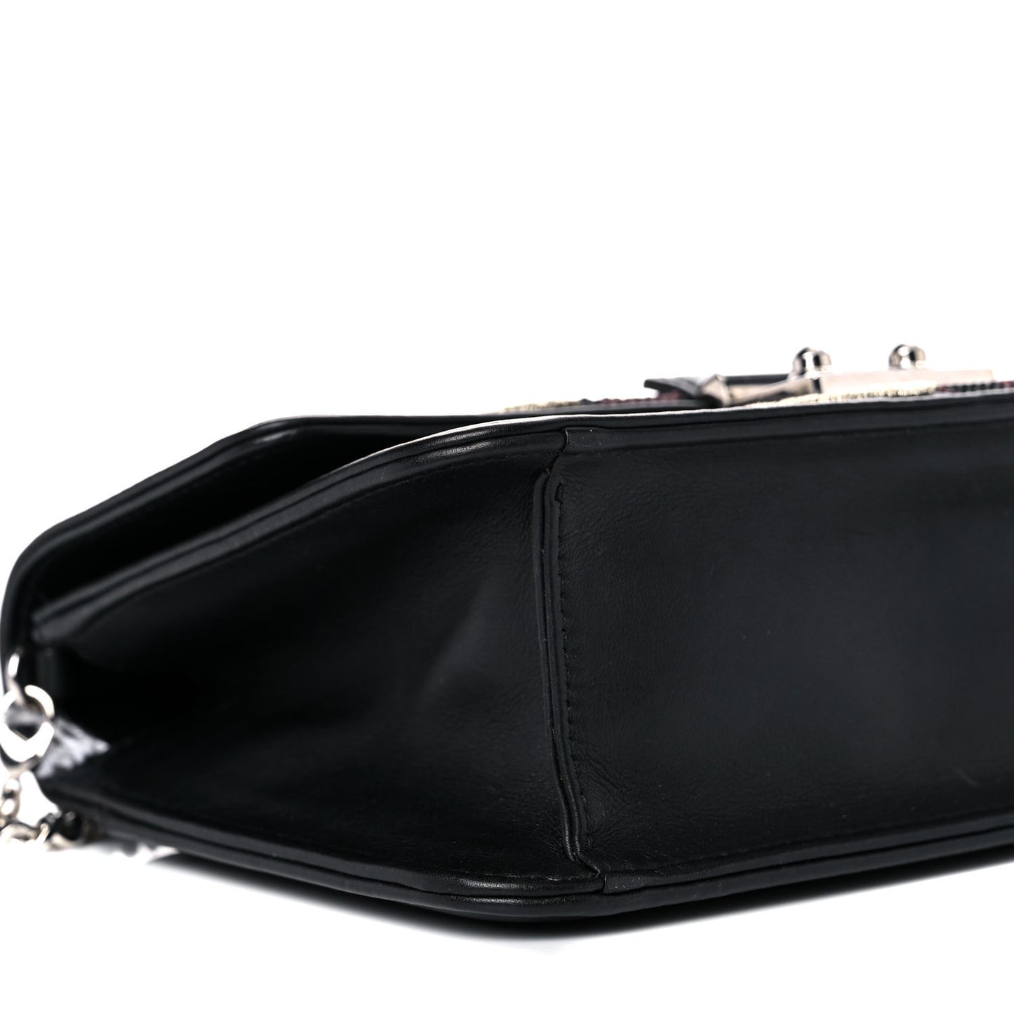 Lambskin Sequin Embroidered Miss Dior Promenade Flap Bag Black