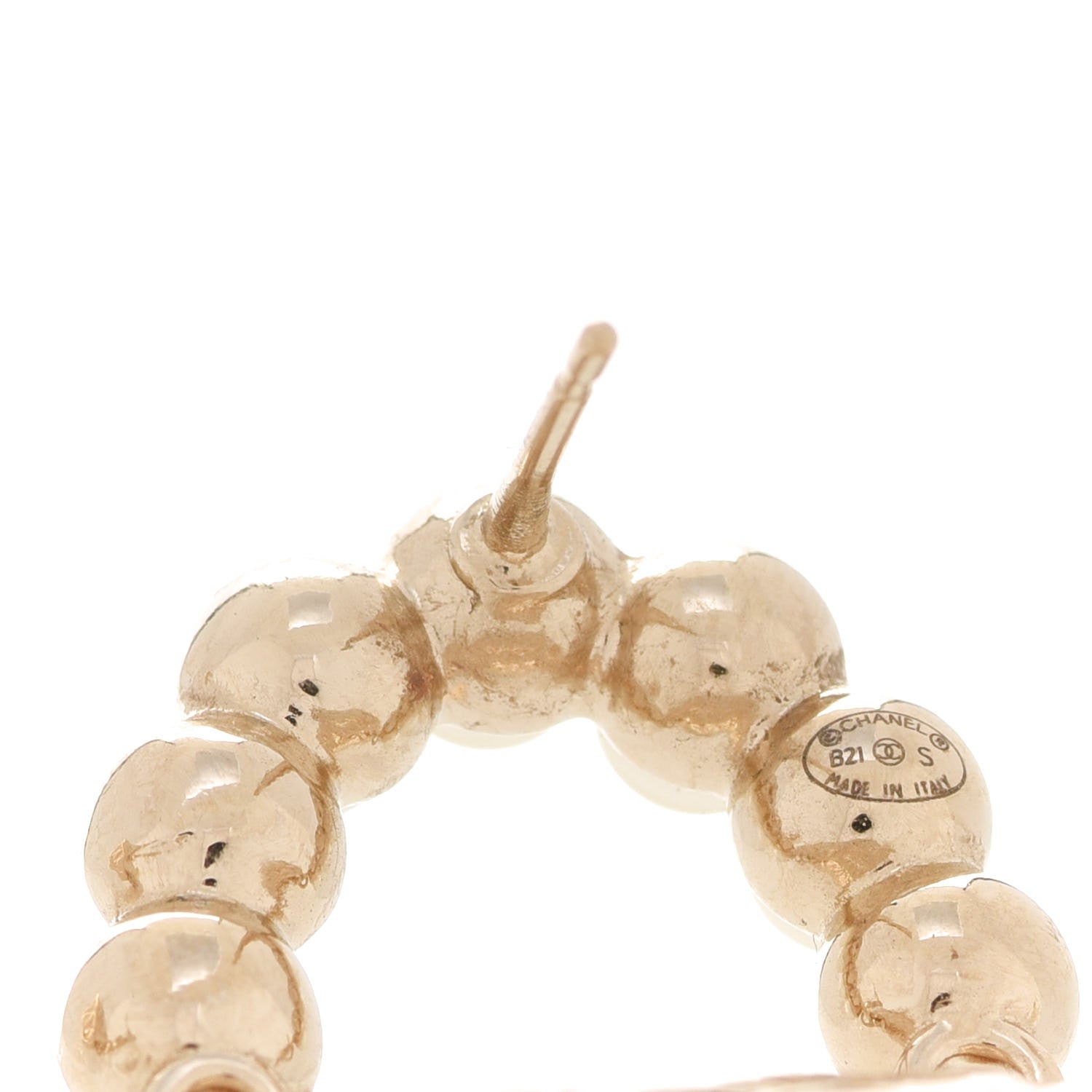 Chanel Pearl Quilted CC Flap Bag Earrings Gold 5 of 5