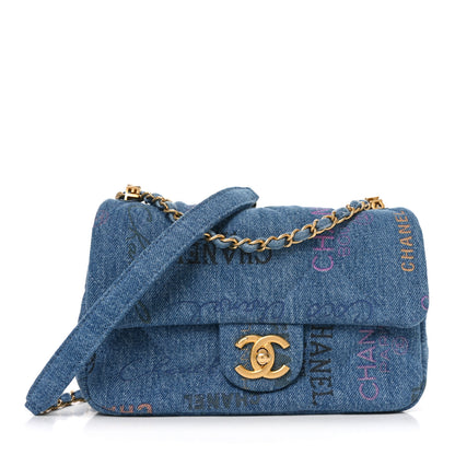 Chanel Denim Quilted Mini Denim Mood Rectangular Flap Blue Multicolor 1 of 11