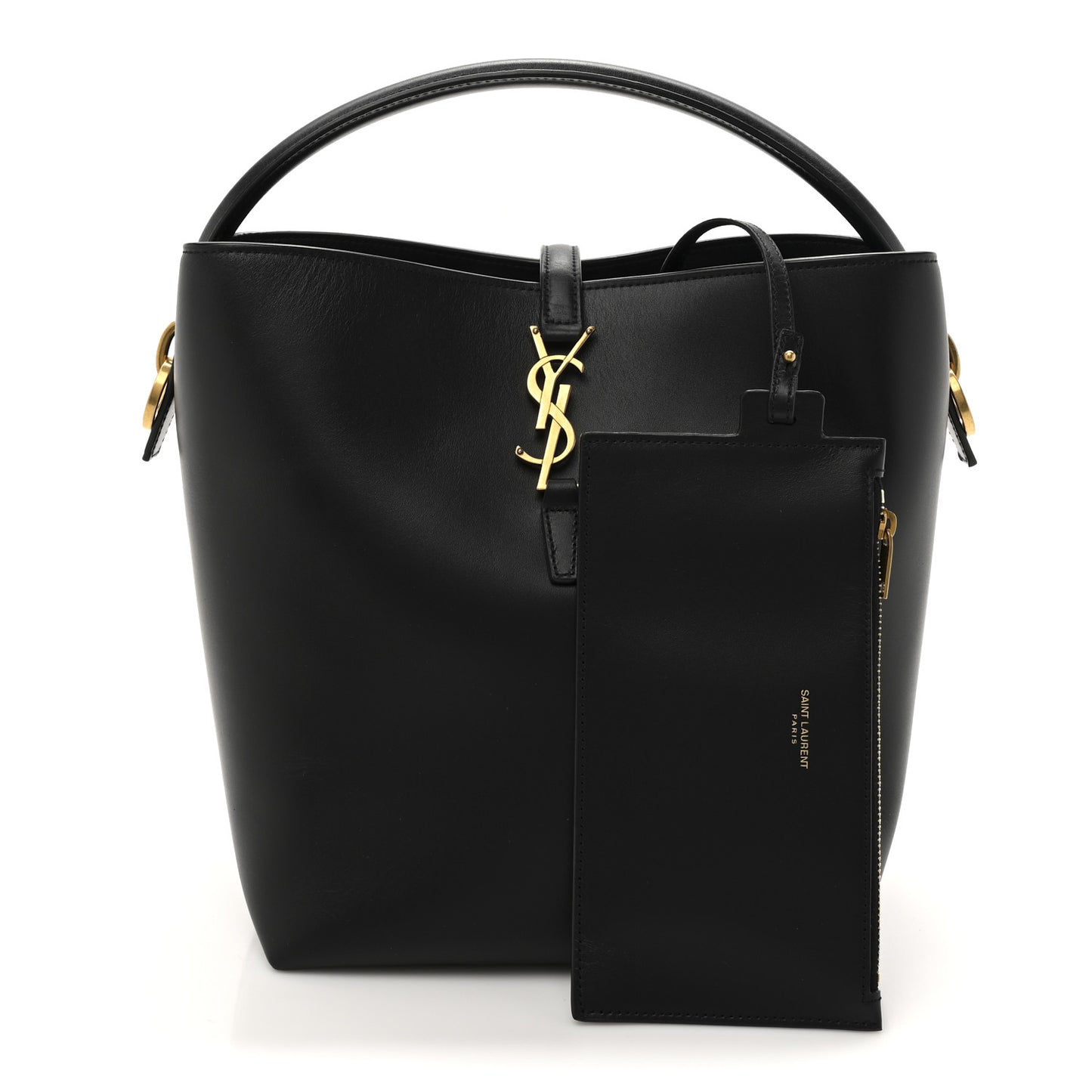 Shiny Calfskin Le 37 Bucket Bag  Black