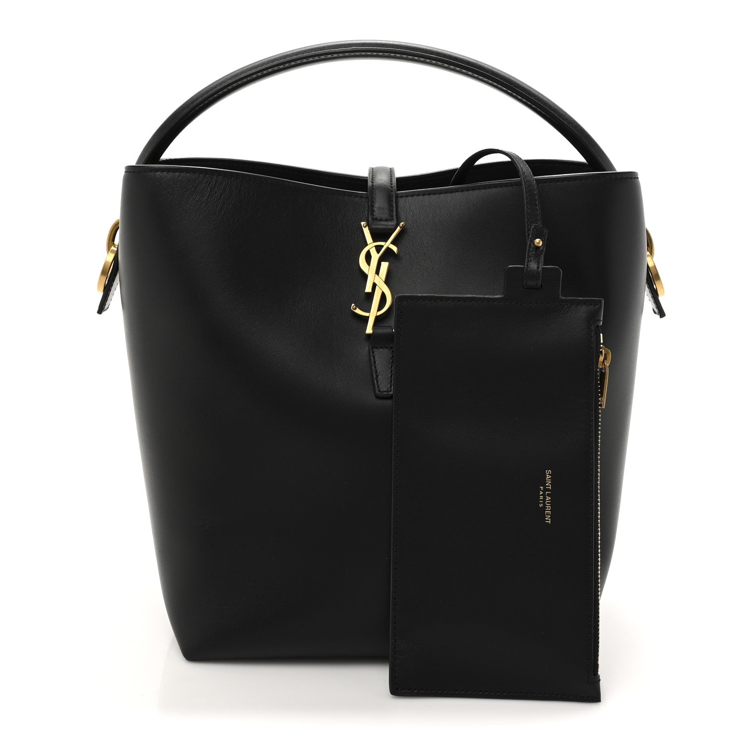 Saint Laurent Shiny Calfskin Le 37 Bucket Bag  Black 3 of 11