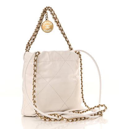 Chanel Shiny Calfskin Quilted Mini Chanel 22 White 3 of 10