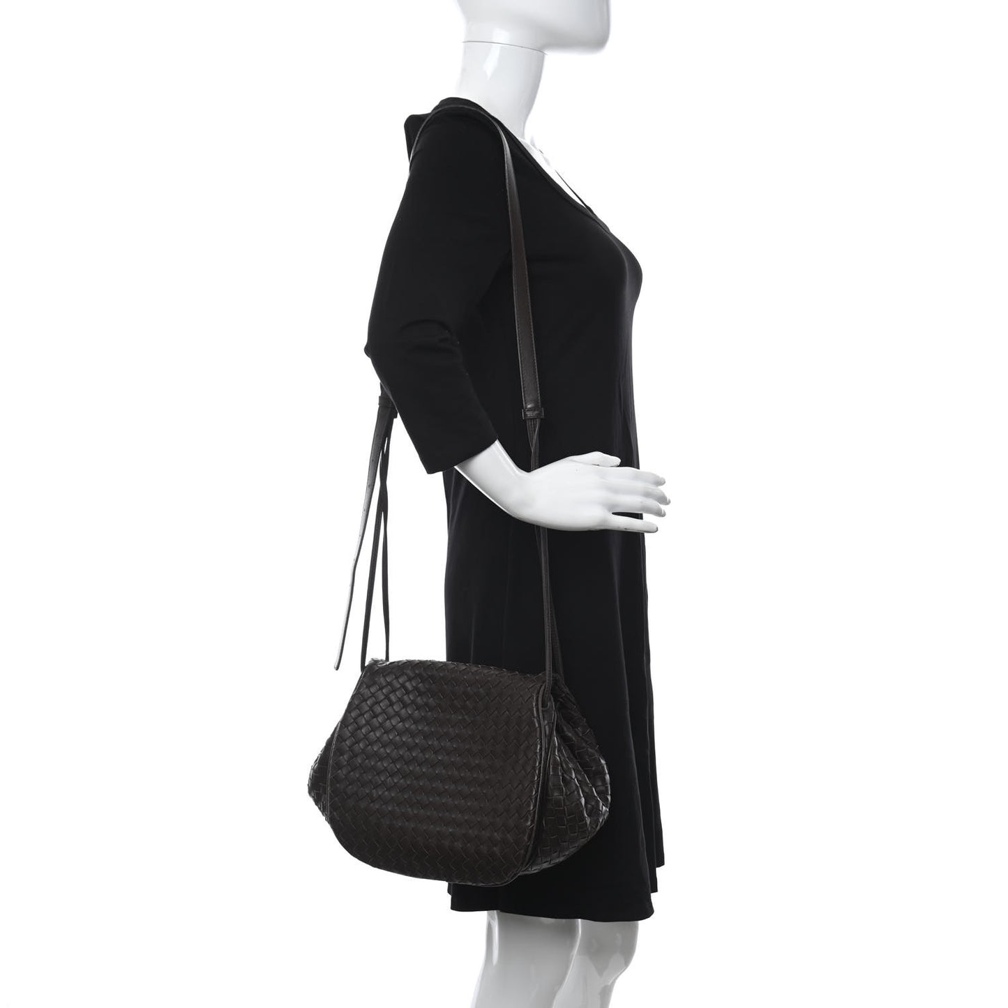 Nappa Intrecciato Messenger Bag Ebano