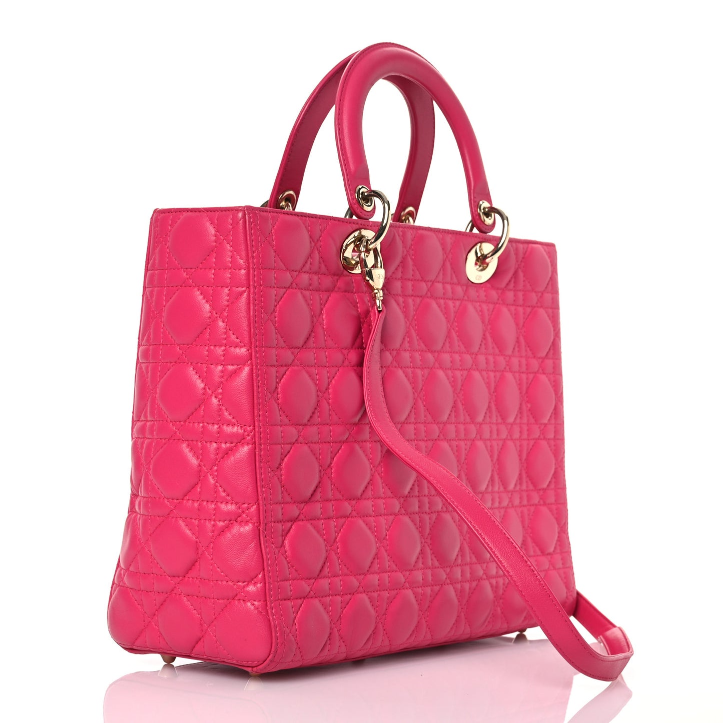 Lambskin Cannage Large Lady Dior Pink
