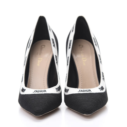 Christian Dior Technical Canvas Ribbon Embroidered J'Adior 100mm Pumps 39 Black 2 of 10