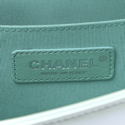 Chanel Iridescent Lambskin Chevron Quilted Medium Boy Flap Turquoise 11 of 27