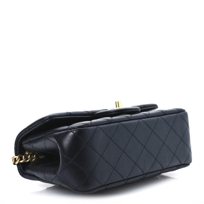 Chanel Lambskin Quilted Mini Rectangular Sweet Camellia Flap  Black 4 of 11
