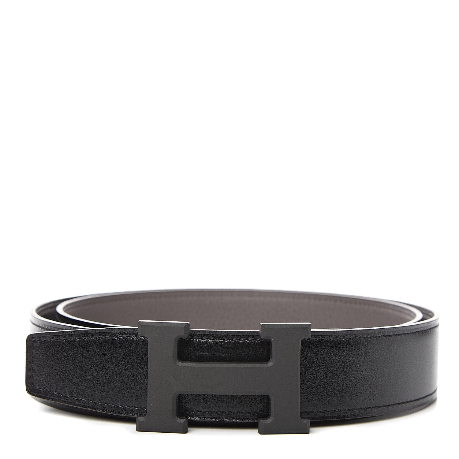 Hermes Box Taurillon Clemence 32mm H Belt 95 Black Etain 1 of 6