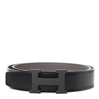 Hermes Box Taurillon Clemence 32mm H Belt 95 Black Etain 1 of 6