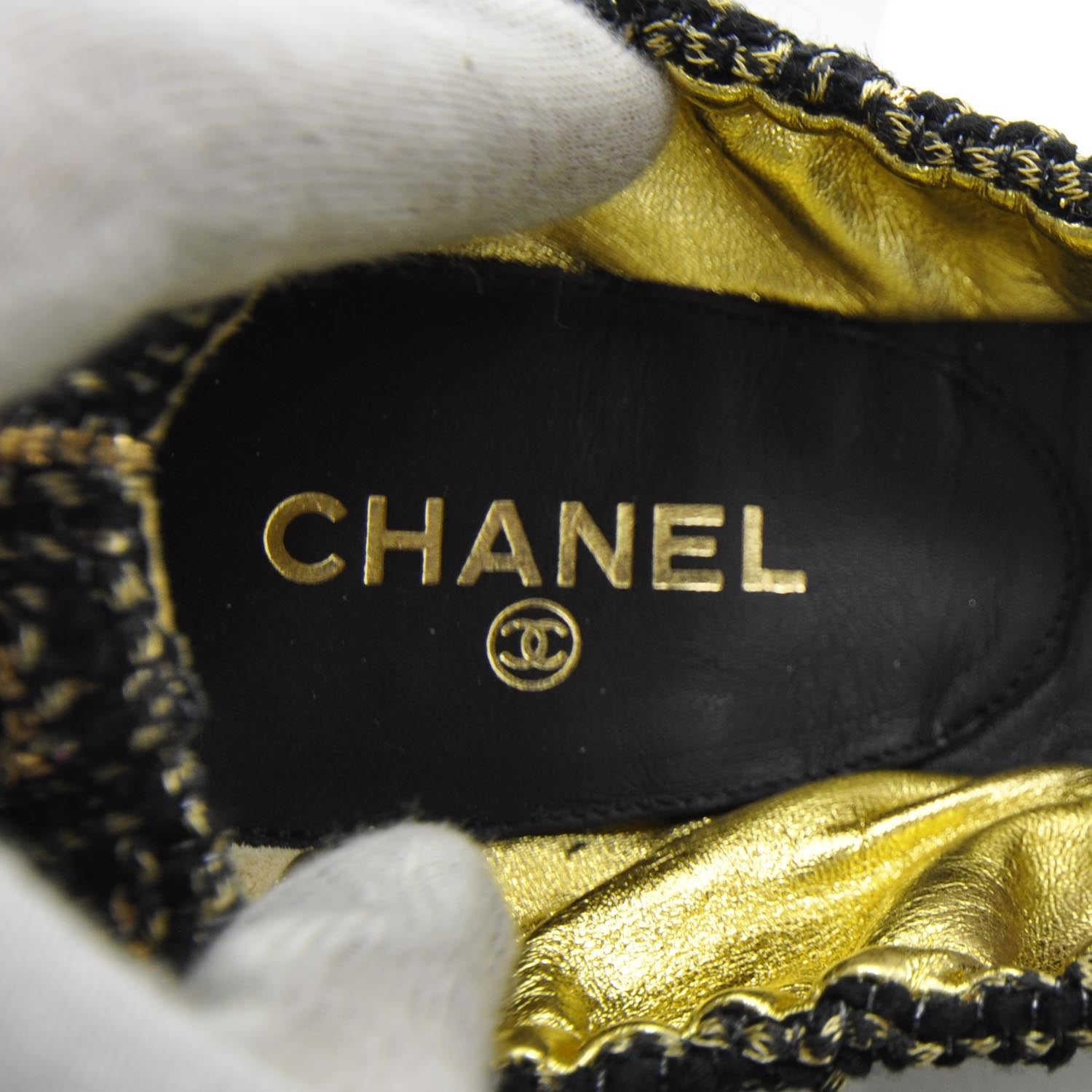Chanel Tweed Caged Ballet Flats 37.5 7 of 8
