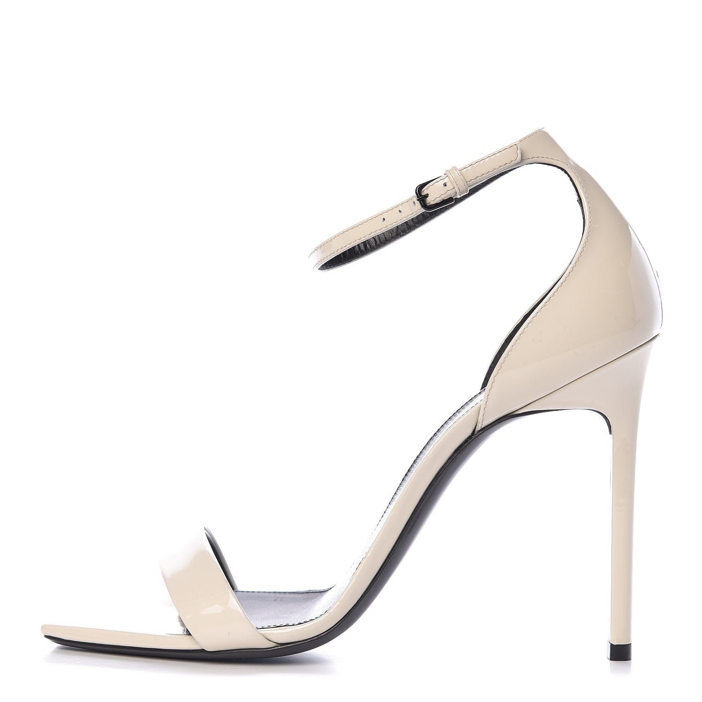 Patent Calfskin Amber 105 Ankle Strap Sandals 41 White