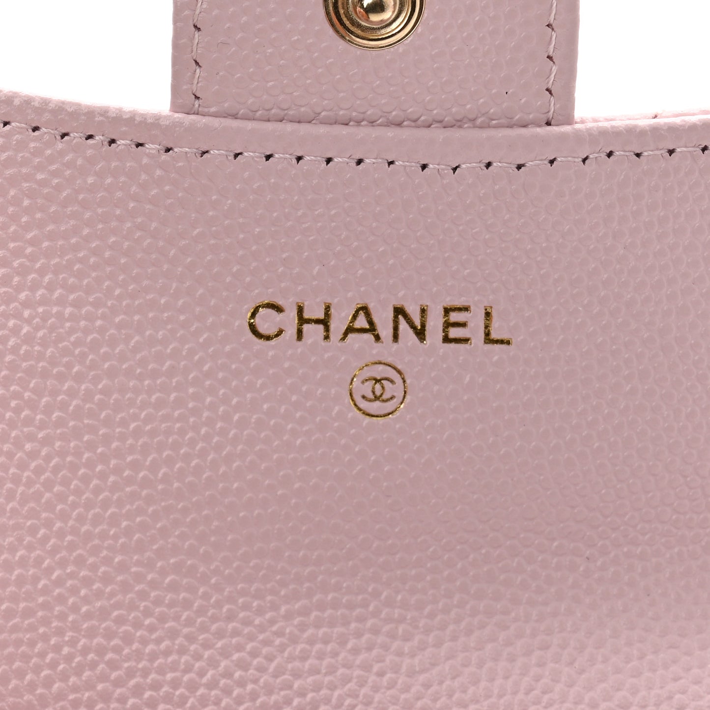 Caviar Quilted Flap Card Holder Wallet Light Pink