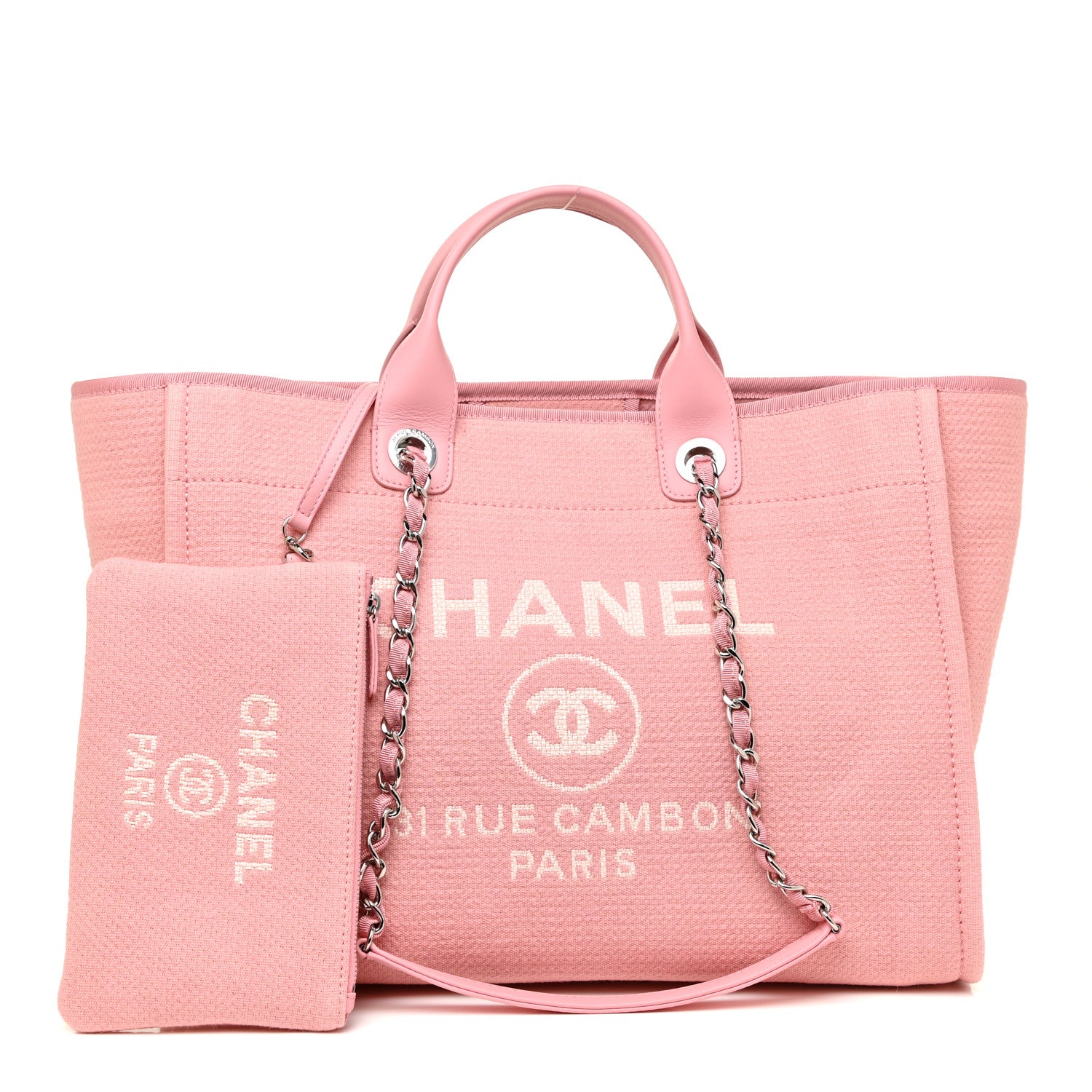 Chanel Mixed Fibers Medium Deauville Tote Pink 1 of 10