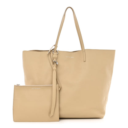Alexander McQueen Grained Calfskin Skull Open Shopper Tote Blonde 1 of 13