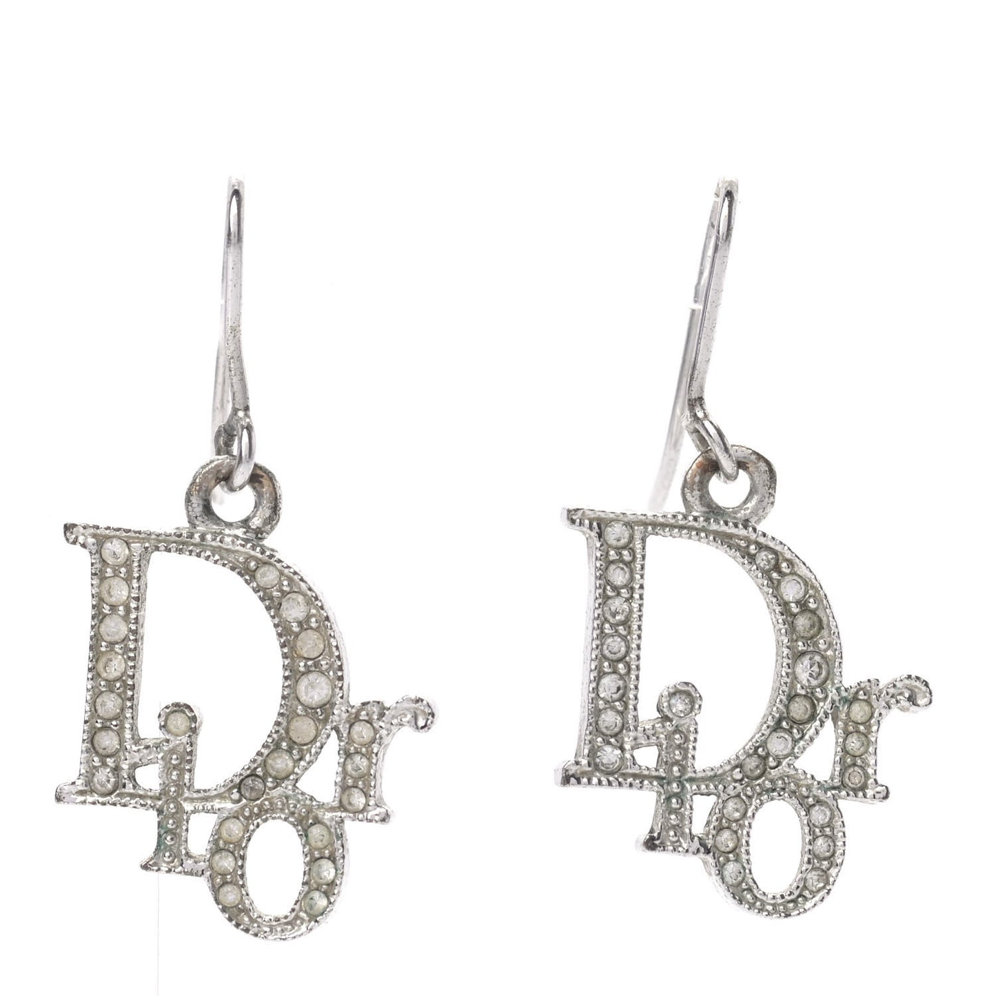 Crystal Logo Earrings Silver